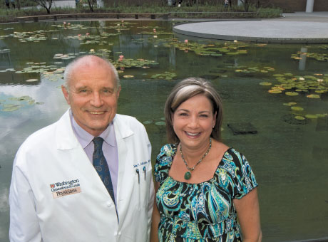 John P. Atkinson, MD, and Kim Morey at the medical center's Ellen S. Clark Hope 