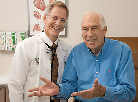 Alan C. Braverman, MD, with cardiology patient Bill Stobbs.