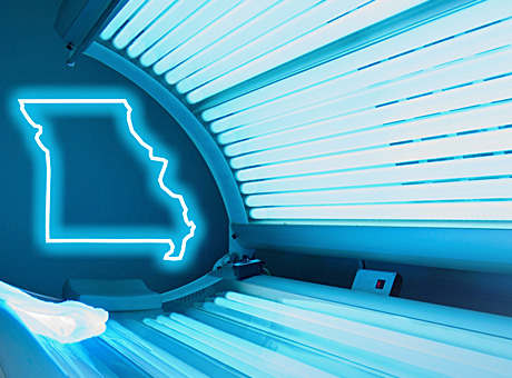 tanning bed with Missouri logo